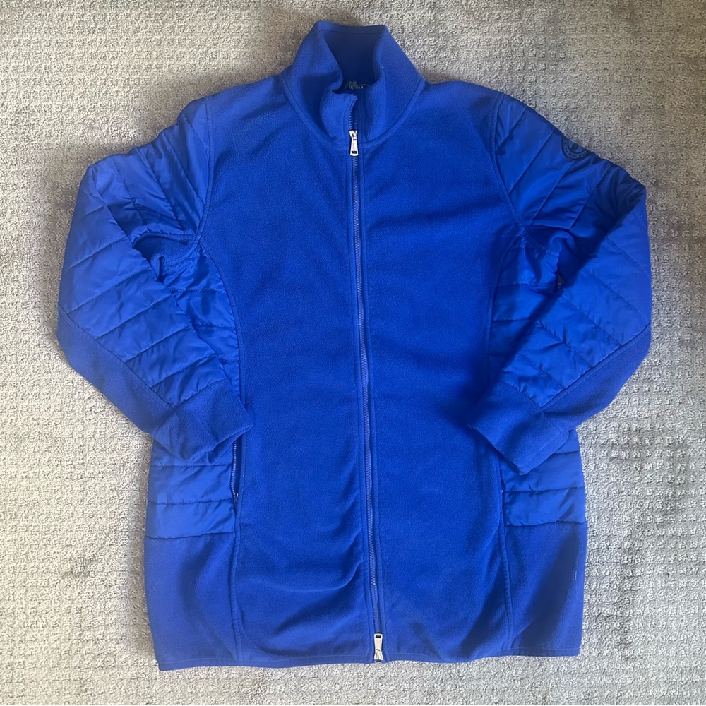 L-RL Lauren Active Ralph Lauren Women’s XL Blue Quilted Sports Jacket Full Zip
